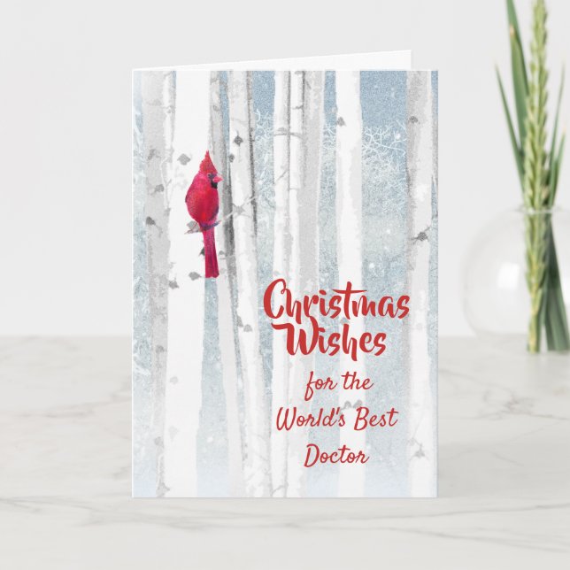 Jul Önskemål Red Cardinal för Doktor Helgkort (Framsida)