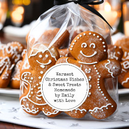 Jul Önskemål Sweet Trets by Namn Favor Runt Klistermärke