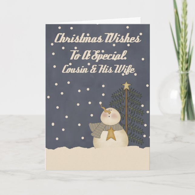 Jul-Önskemål till Speciell kusin och hustru Helgkort (Framsida)