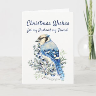 Jul Önskemål Winter Bluejay Make Friend Helgkort