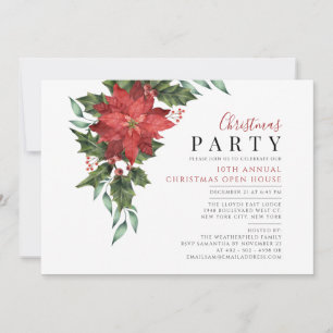 Jul Open House Party Blommigt Inbjudningar