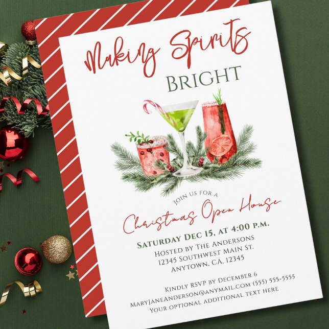 Jul Open House Skapar Spirits Bright Inbjudningar (Skapare uppladdad)