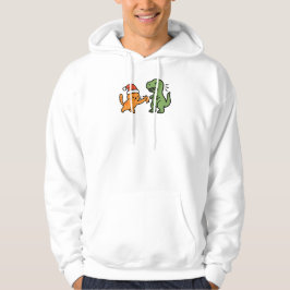 Jul Orange Katt och T-Rex Hoodie