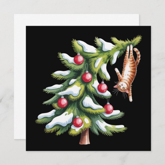 Jul Orange Kattmatta Katter Älskare Familj Xmas Julkort (Fram/baksida)