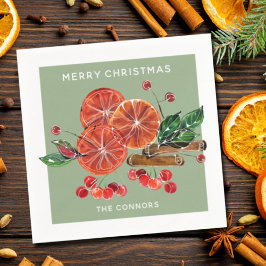 Jul Orange Slices Cinnamon Sticks Pappersservett