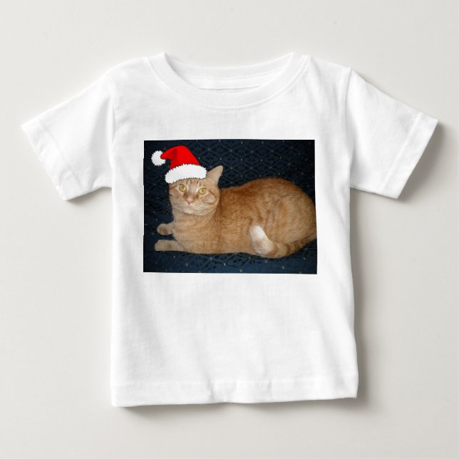 Jul Orange Tabby katt Tee Shirt (Framsida)