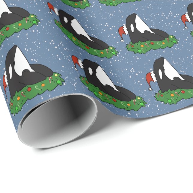 jul Orca Killer Whale  Presentpapper (Rullad Hörn)