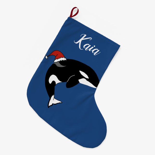 jul Orca Killer Whale Stor Julstrumpa (Framsidan (Hängande))