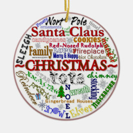 Jul Ord-Art (Anpassa med foto) Julgransprydnad Keramik