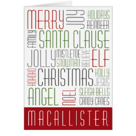 Jul Ord Hälsningskort