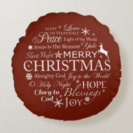 Jul Ord Typografi Rund Kudde