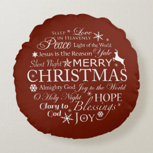 Jul Ord Typografi Rund Kudde
