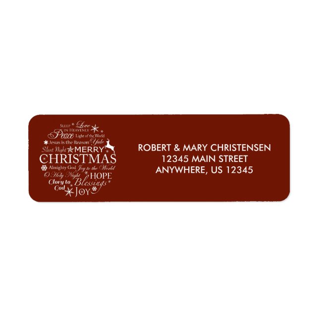 Jul Ord Typography Circle Returadress Etikett (Framsidan)