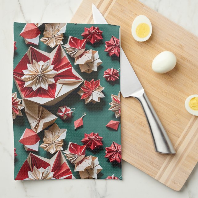 Jul origami hantverk 11 - Kökshandduk (Vikt i Fjärdedel)