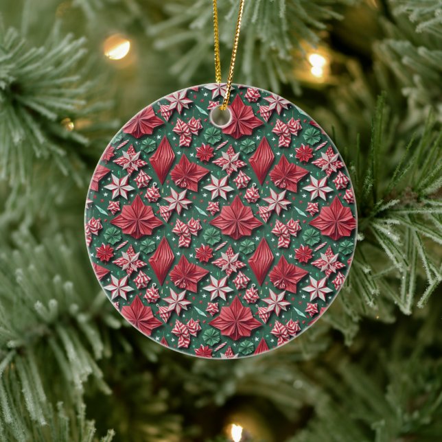 Jul origami hantverk 12- Keramisk Ornament (Träd)