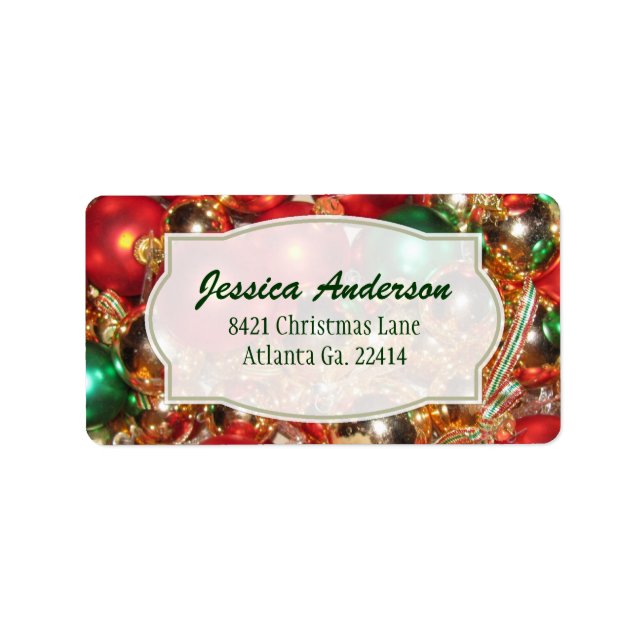 Jul Ornament Adress Stickers Adressetikett (Framsidan)