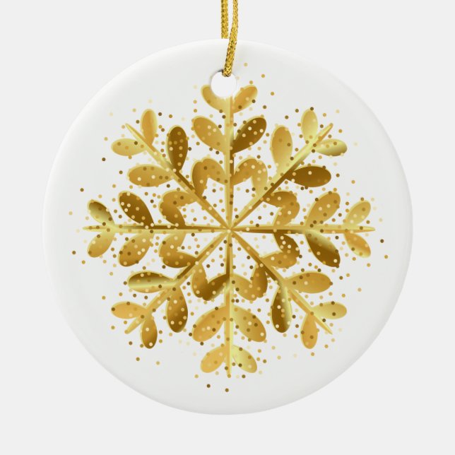 Jul Ornament Guld Snowflake (Framsidan)