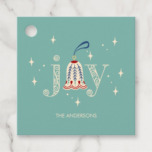 Jul Ornament Joy Helgdag Gåvor Etiketter (Framsida)