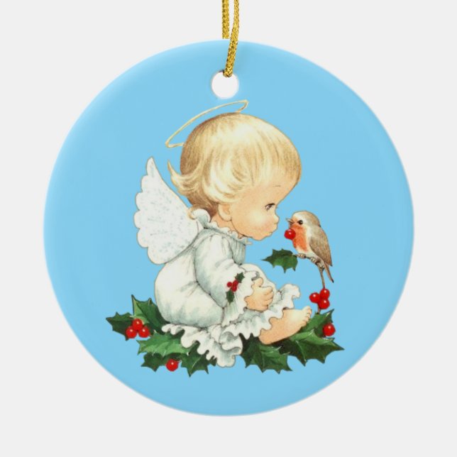 Jul Ornament-Little Angel Julgransprydnad Keramik (Framsidan)
