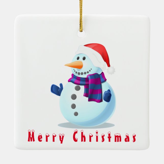 Jul Ornament Lycklig Snögubbe (Baksida)