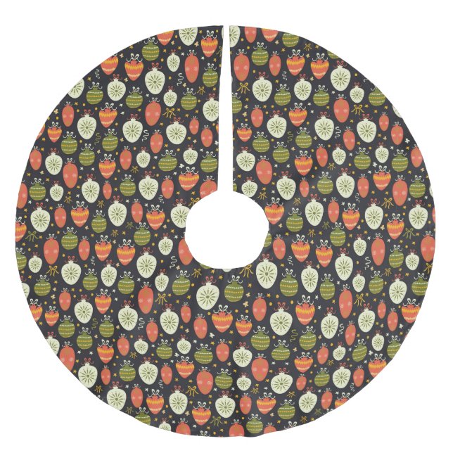 Jul Ornament Mönster Julgransmatta Borstad Polyester (Framsidan)