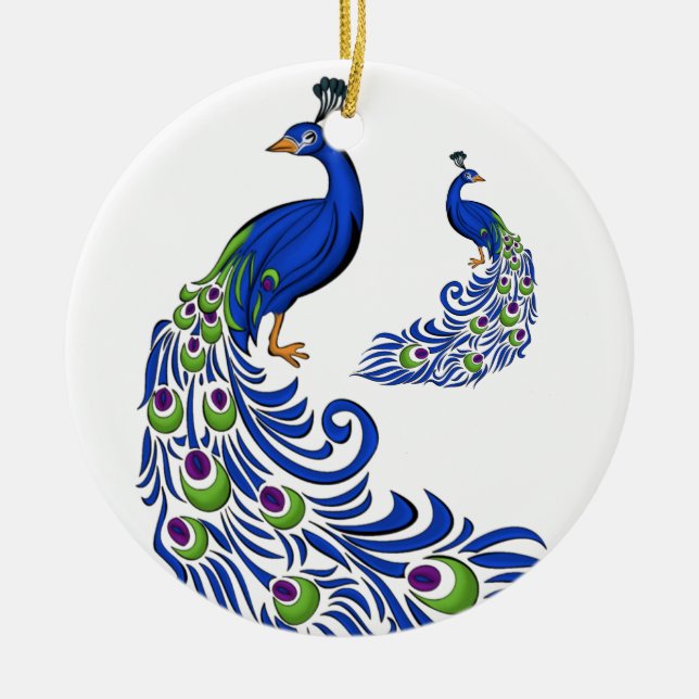 Jul Ornament Peacocks Ceramic Ornament (Framsidan)