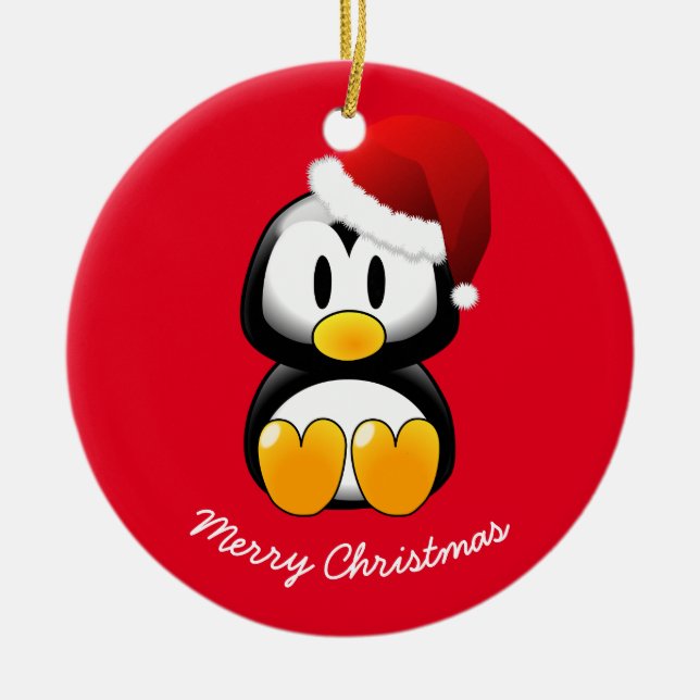 Jul Ornament-Penguin Julgransprydnad Keramik (Framsidan)
