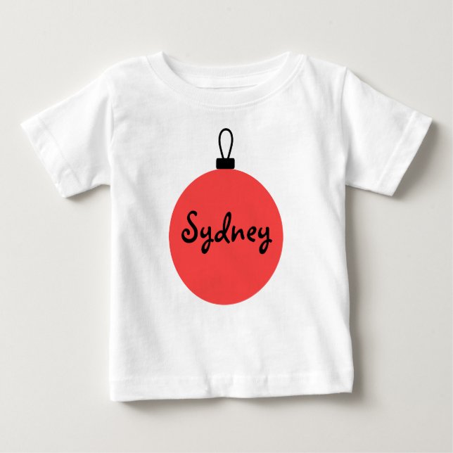 Jul Ornament Personlig T Shirt (Framsida)