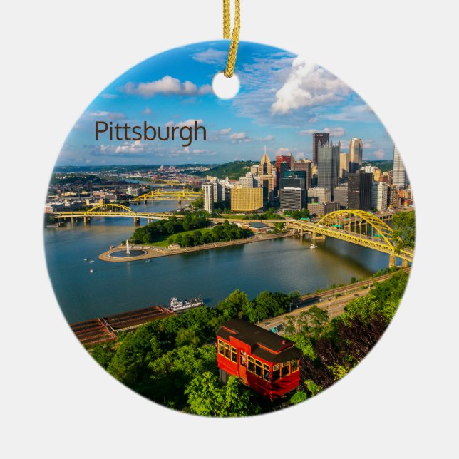 Jul Ornament-Pittsburgh DAY/NIGHT Julgransprydnad Keramik (Framsidan)