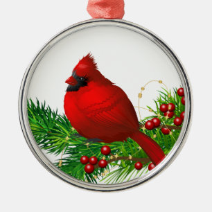Jul Ornament-Red-kardinal Julgransprydnad Metall
