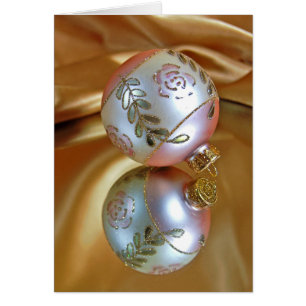 Jul Ornament reflexion om satin Hälsningskort