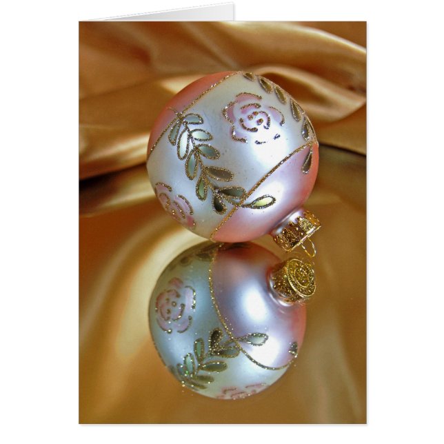 Jul Ornament reflexion om satin Hälsningskort (Framsidan)