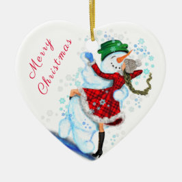 Jul Ornament Snögubbe och Girl Dance
