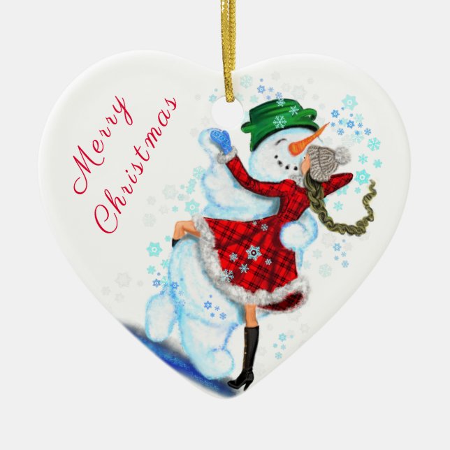 Jul Ornament Snögubbe och Girl Dance (Framsidan)