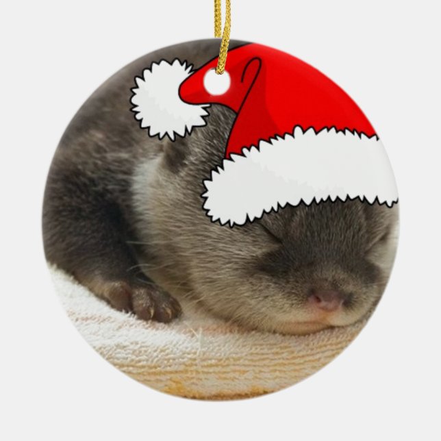 Jul Otter Julgransprydnad Keramik (Framsidan)