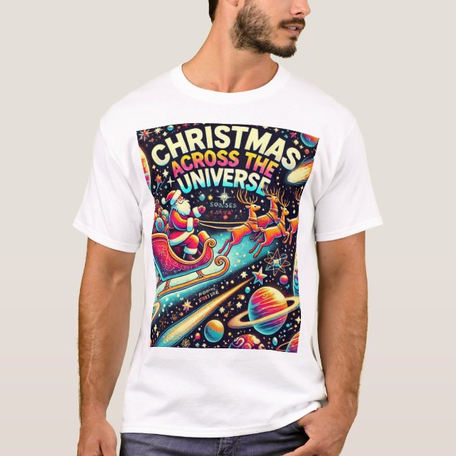 Jul över universum - tomten i rymden T-S T Shirt (Framsida)