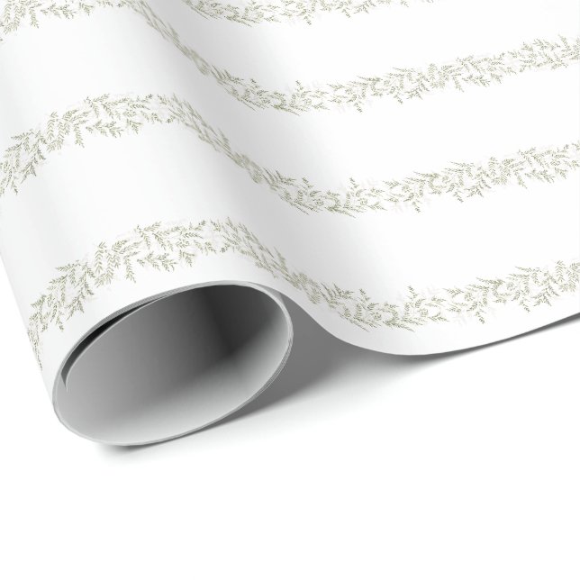 jul överflöd elegant botanisk lövverk presentpapper (Rullad Hörn)