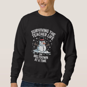 Jul överlevande lärare liv sammanbrott Xmas Lång Ärmad Tröja
