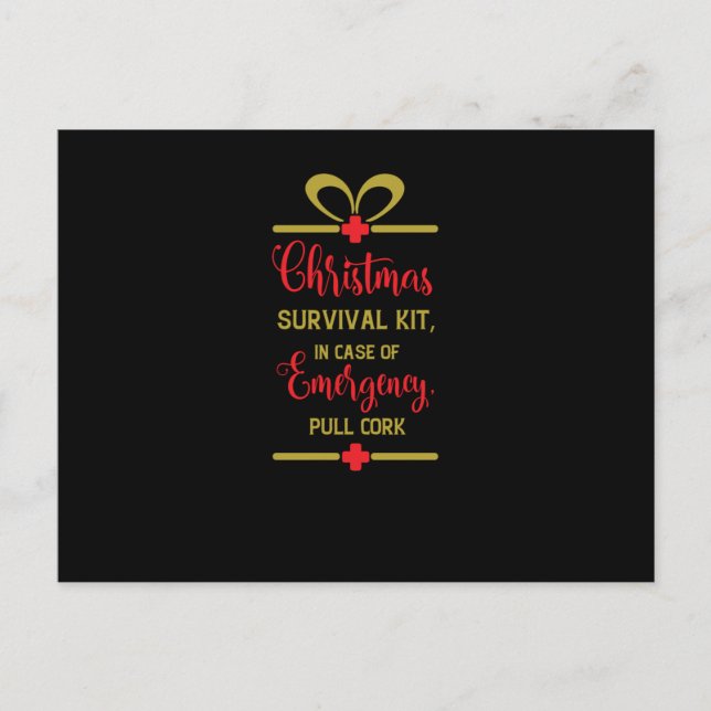 jul överlevnadskit meddelande vykort (Framsida)