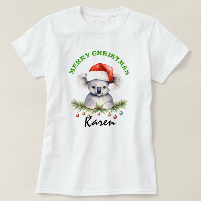 Jul Oz Djur Koala Matchande Kvinnors T Shirt (Design framsida)