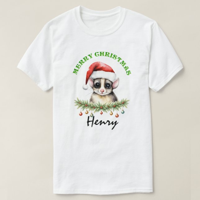 Jul Oz Djur Sugar Glider Familj Matchande Män T Shirt (Design framsida)