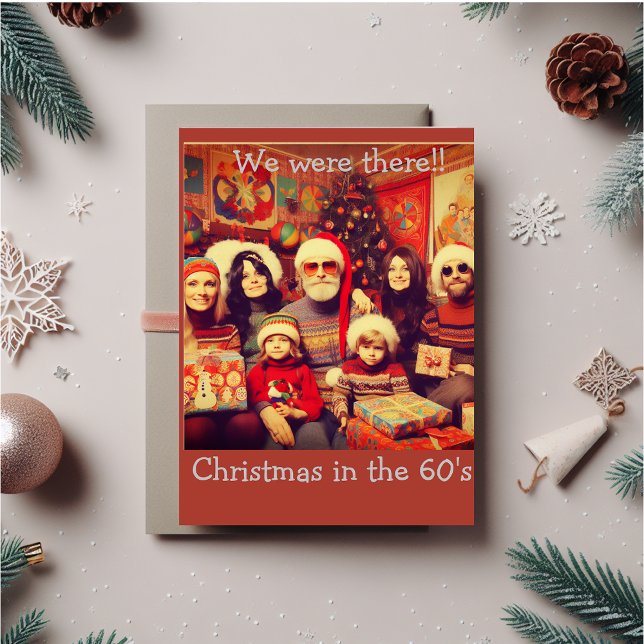 Jul på 60-talet, explosion från det förflutna anteckningskort (Funny remembering the 60's Christmas card.)