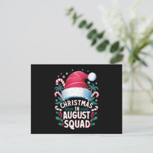 Jul på August Squad Funny Summer Julafton Helg Vykort
