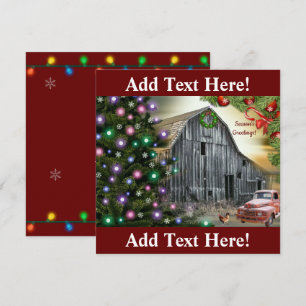Jul på Barn Farm Lastbil Hen Tack Kort