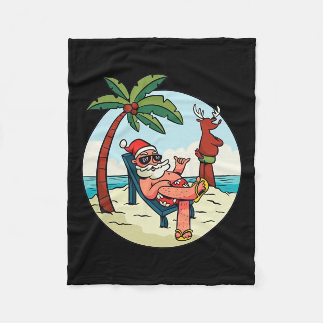 Jul på Beach-julen i juli Fleecefilt (Framsidan)