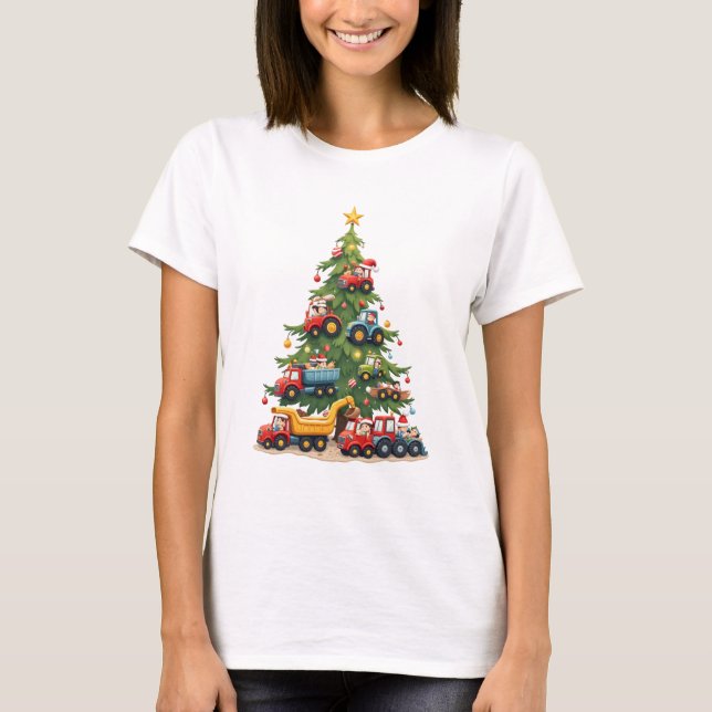 Jul på byggbil  t shirt (Framsida)