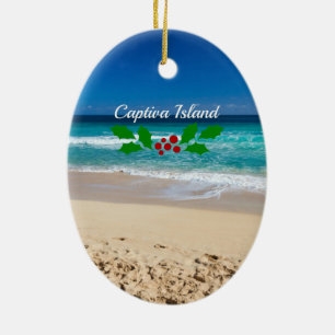 Jul på Captiva Island, Florida Julgransprydnad Keramik