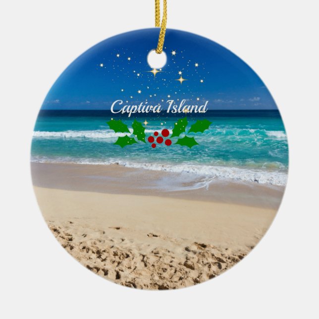 Jul på Captiva Island, Florida Ornament (Framsidan)