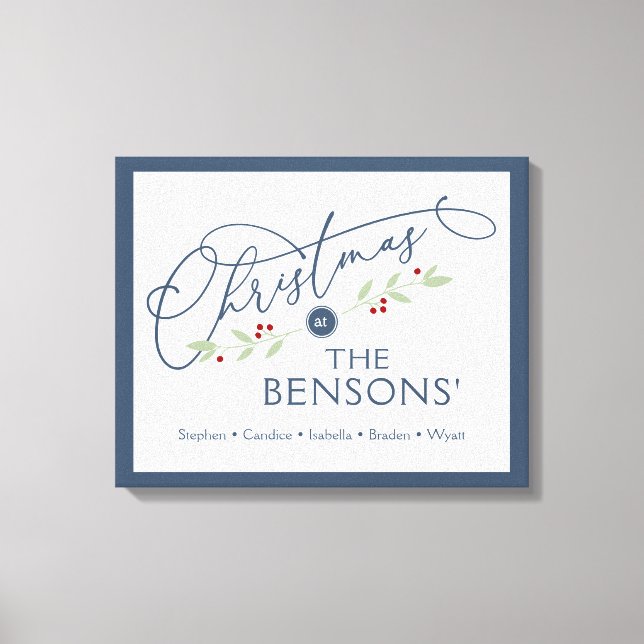 "Jul på" Family Namn Helgdag SVG Canvastryck (Framsida)