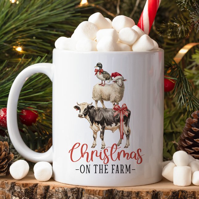Jul på Farm Barnyard Animal Kaffemugg (Skapare uppladdad)
